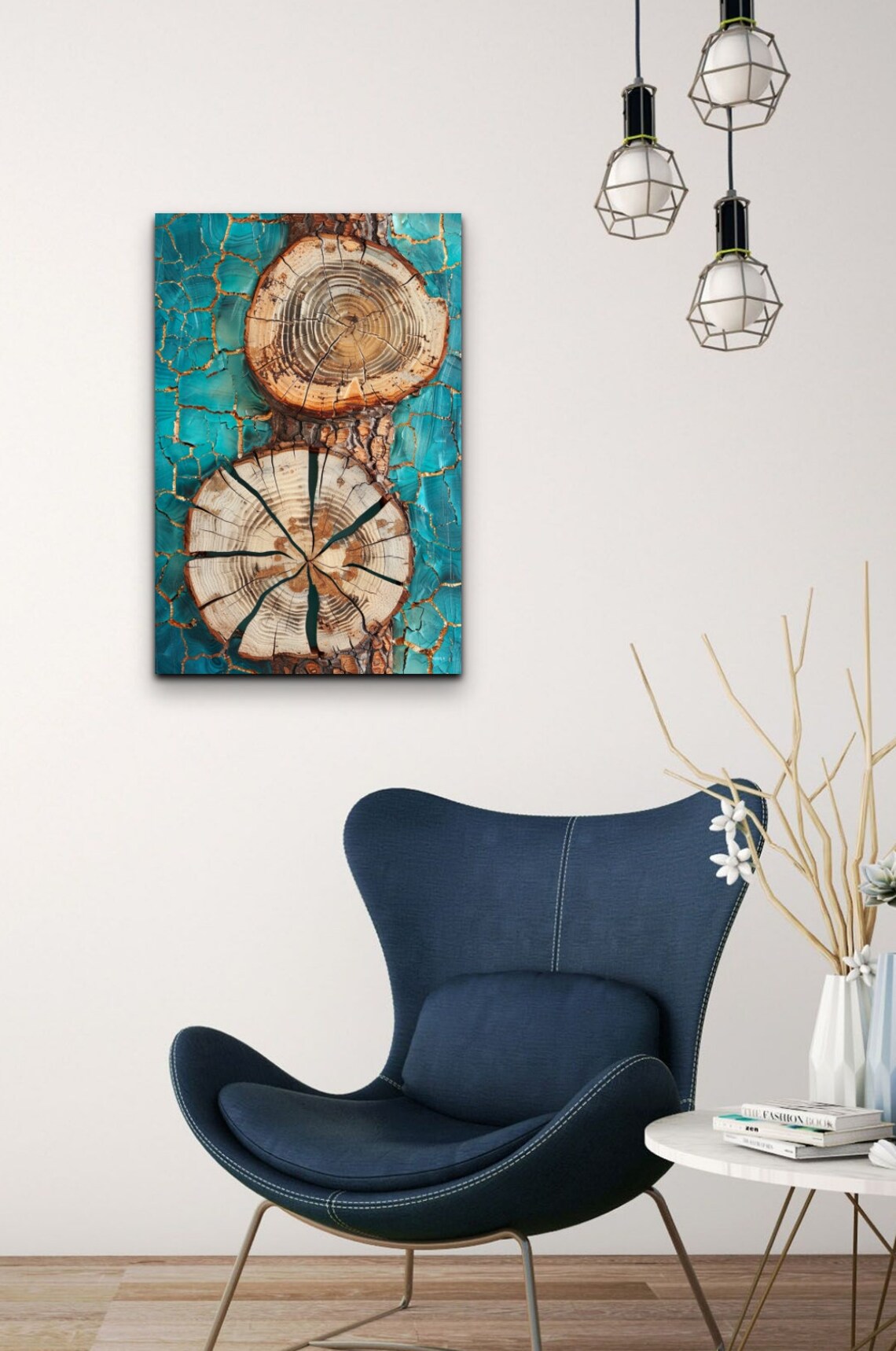 Abstract Tree Ring Nordic Natural Art Print - Image 7