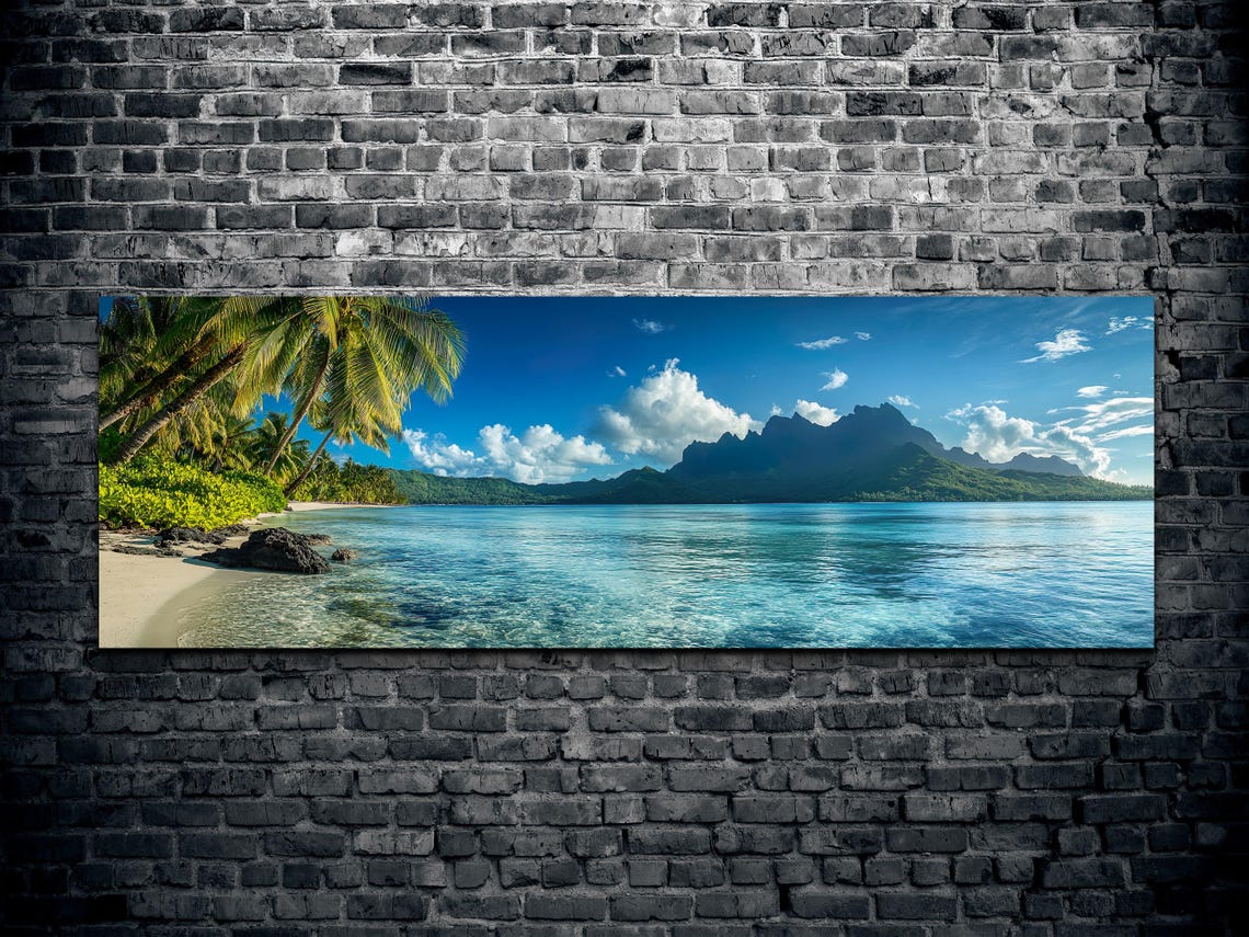 Tropical Beach with Palm Trees Turquoise Water Island Poster - Image 2