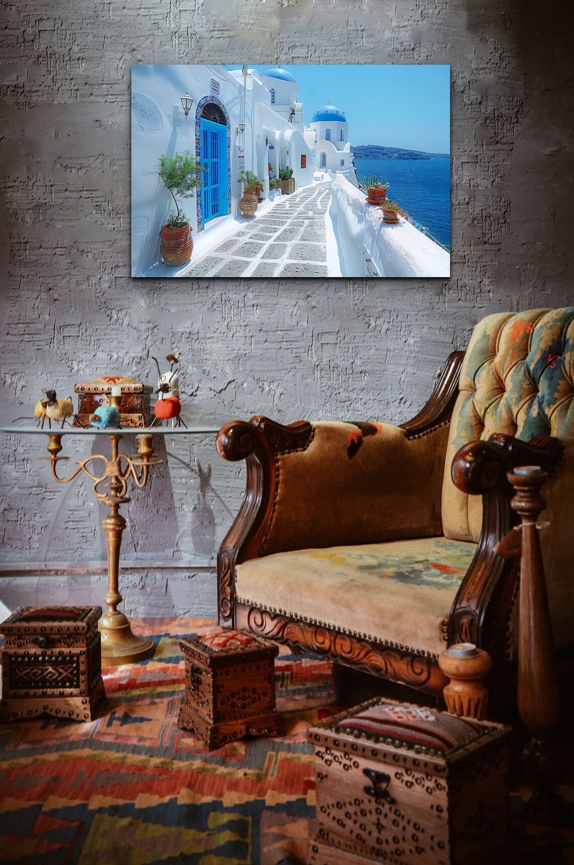 Santorini Seascape - Contemporary Art Print - Image 4