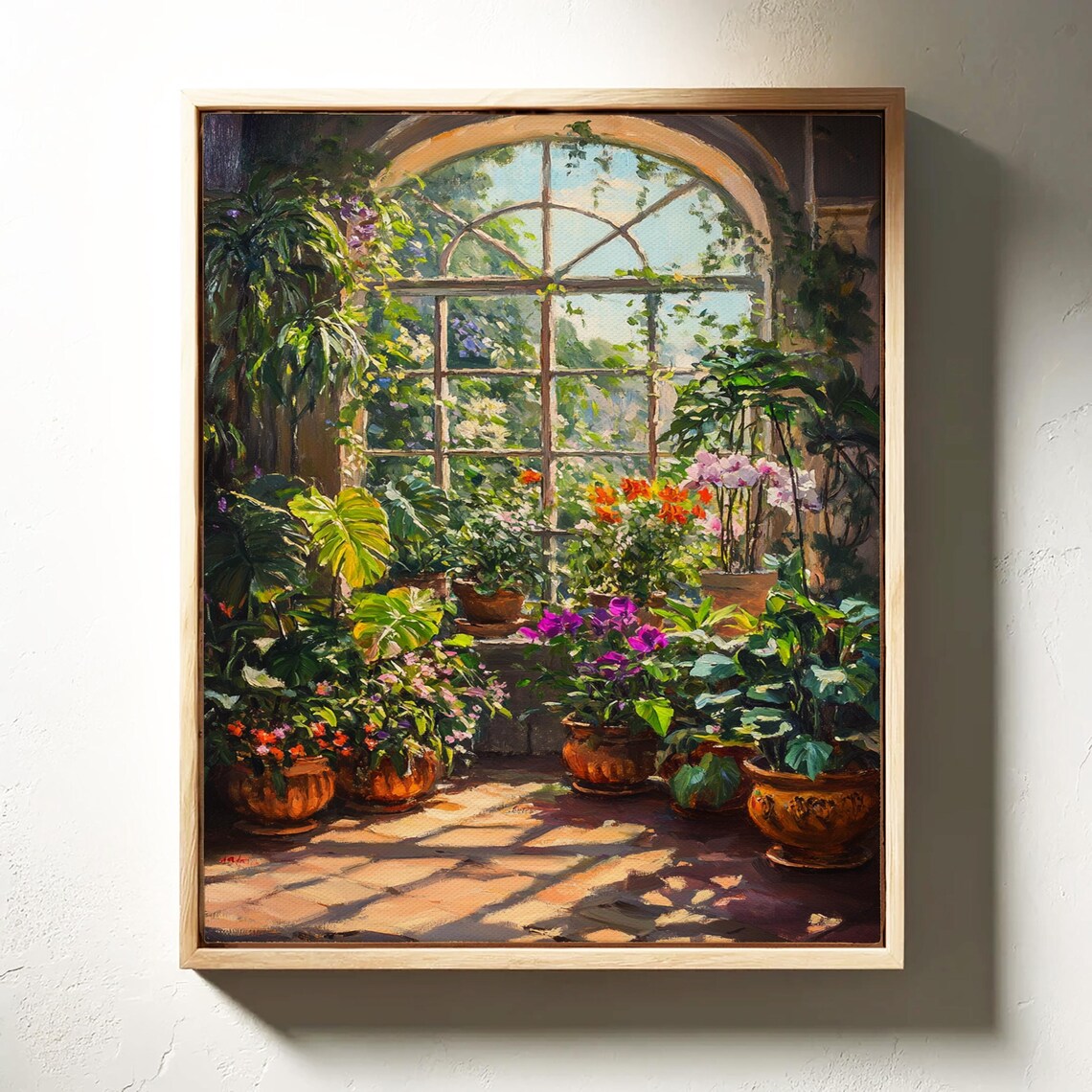 Sunlit Greenhouse Art Print, Lush Botanical Decor - Image 6