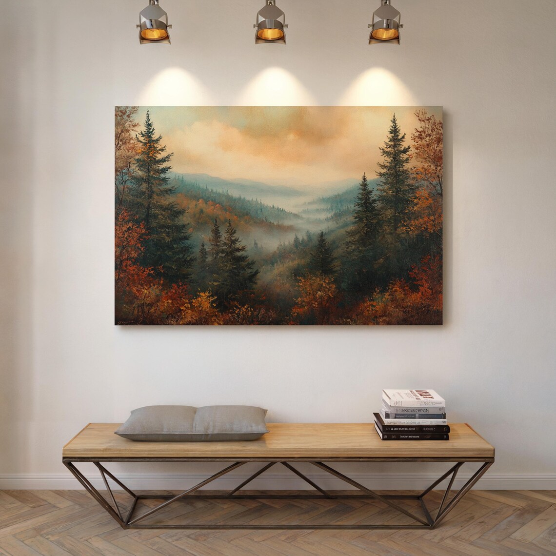 Misty Autumn Mountain Landscape, Art Print - Image 5