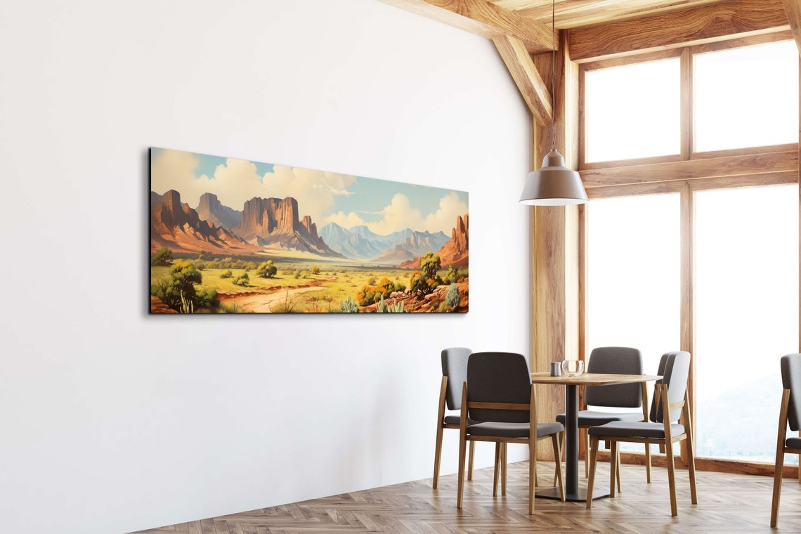 Panoramic Red Rock Desert Valley With Mesas Classic West Poster - Image 3