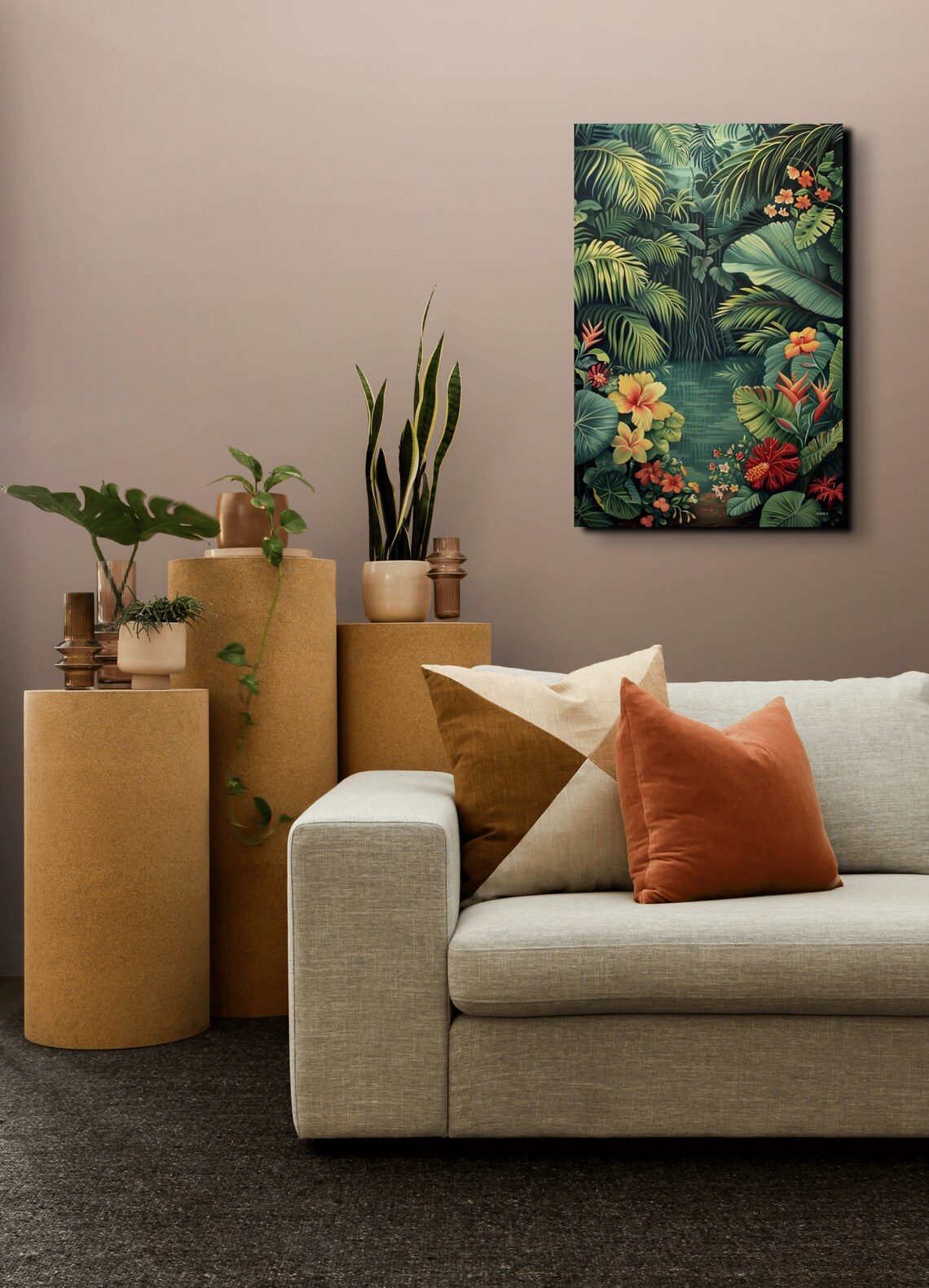 Tropical Jungle Wall Art, Colorful Foliage Abstract - Image 4