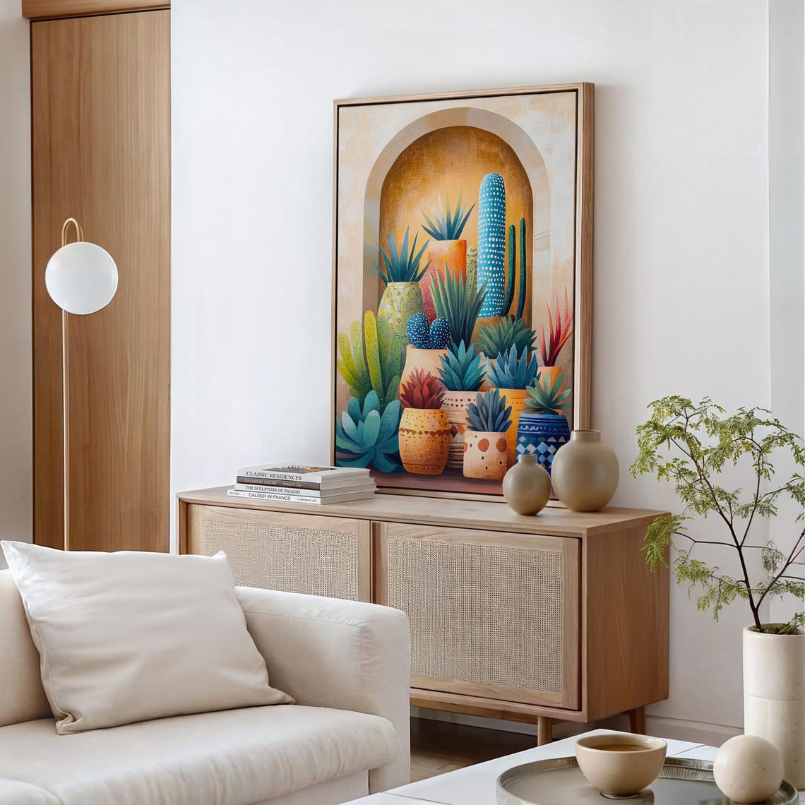 Colorful Boho Cacti And Pots Inside Desert Stone Archway Poster - Image 5
