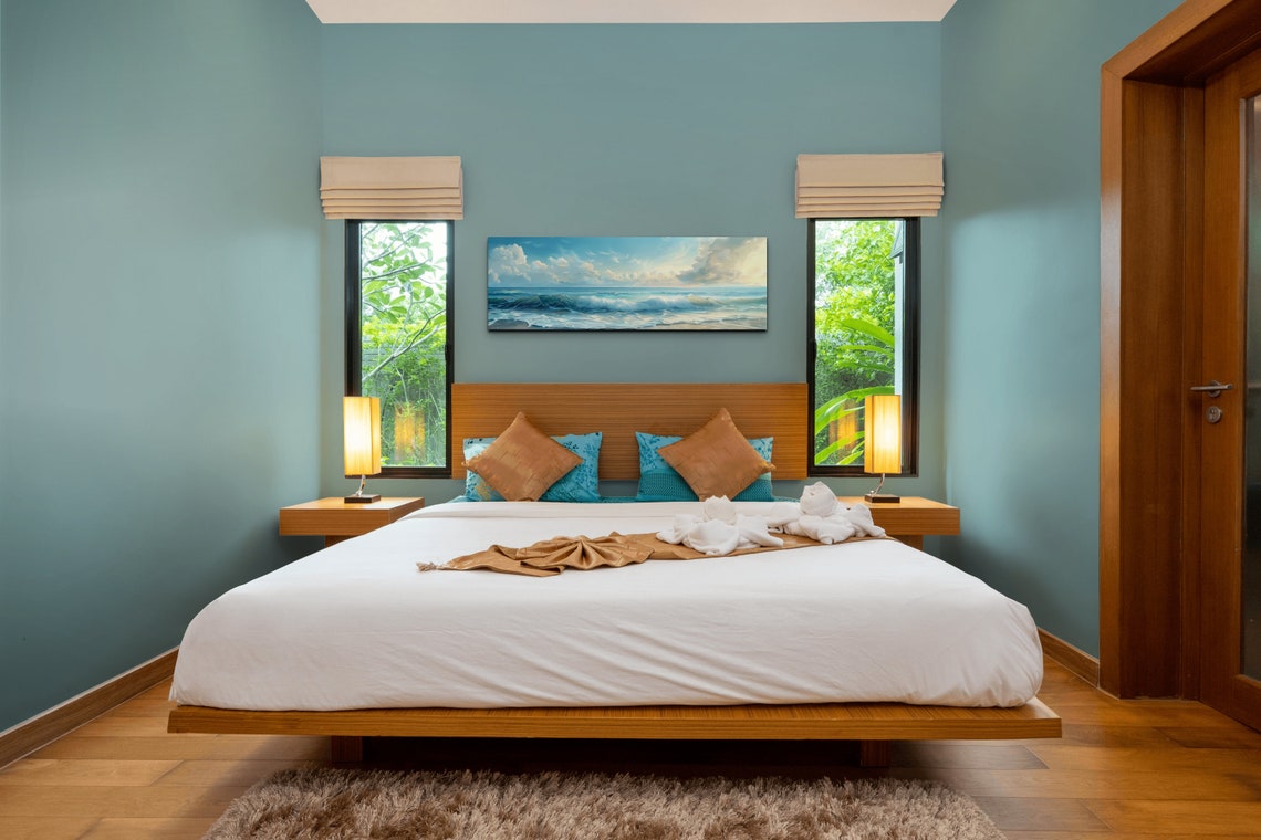 Sunlit Ocean Waves Breaking On Sandy Beach Seascape Art Poster - Image 6