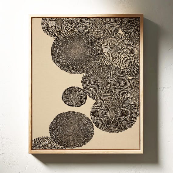 Tree Ring Circles Modern Minimalist Nature Abstract Wall Art