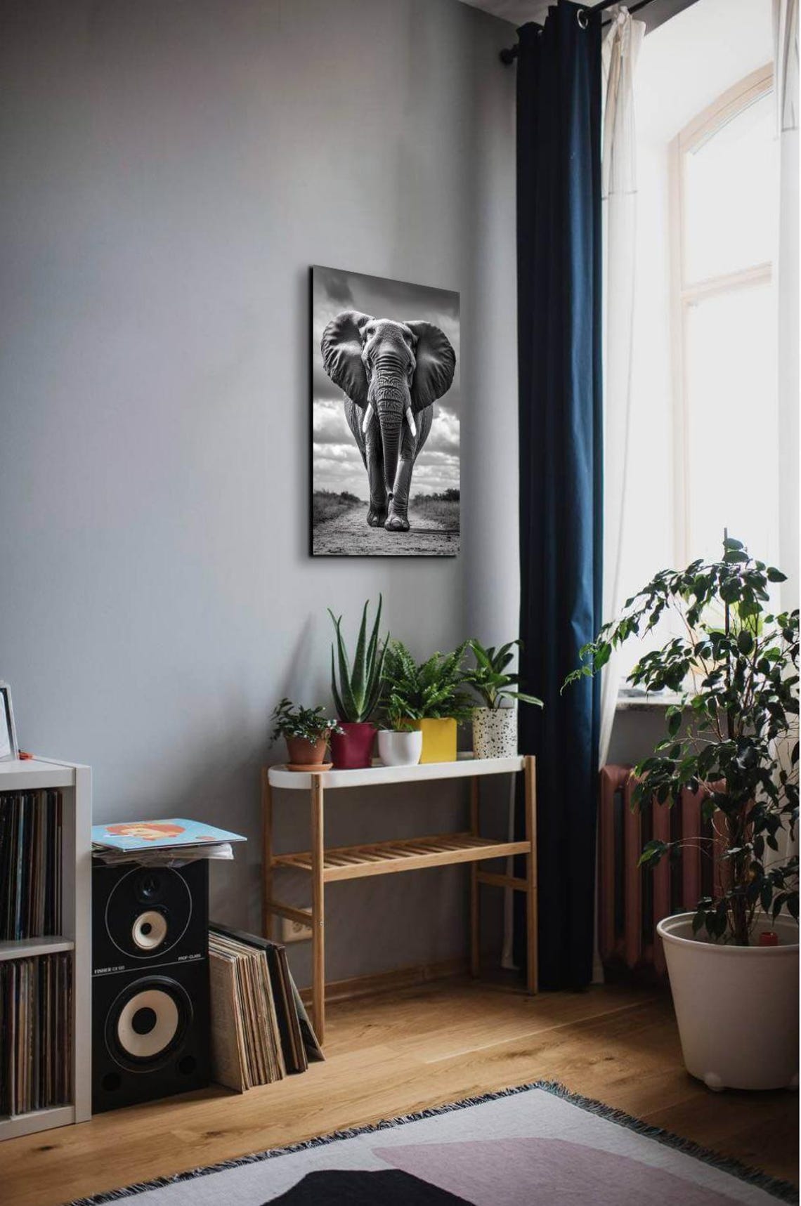 Black And White Elephant Art Print - Image 4