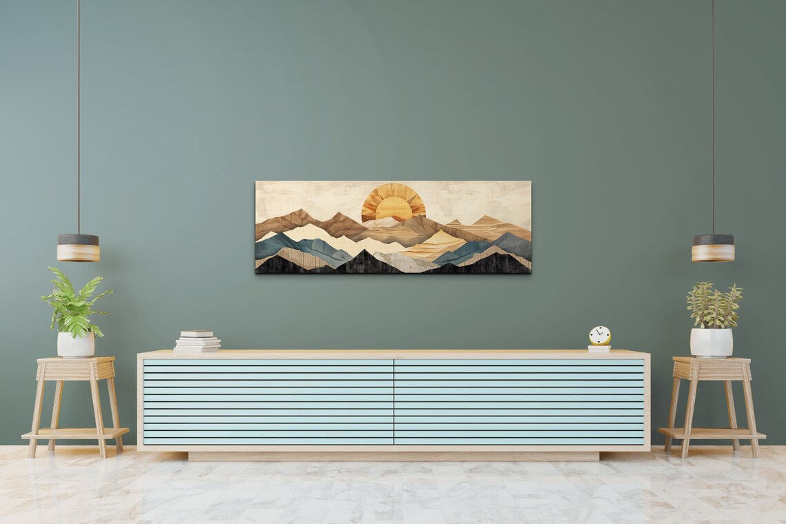 Western Mountain Range, Panoramic Art Print - Image 3