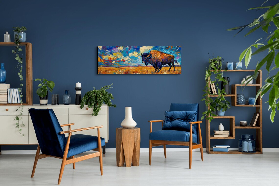 Panoramic Bison Buffalo Landscape Art Print - Image 7