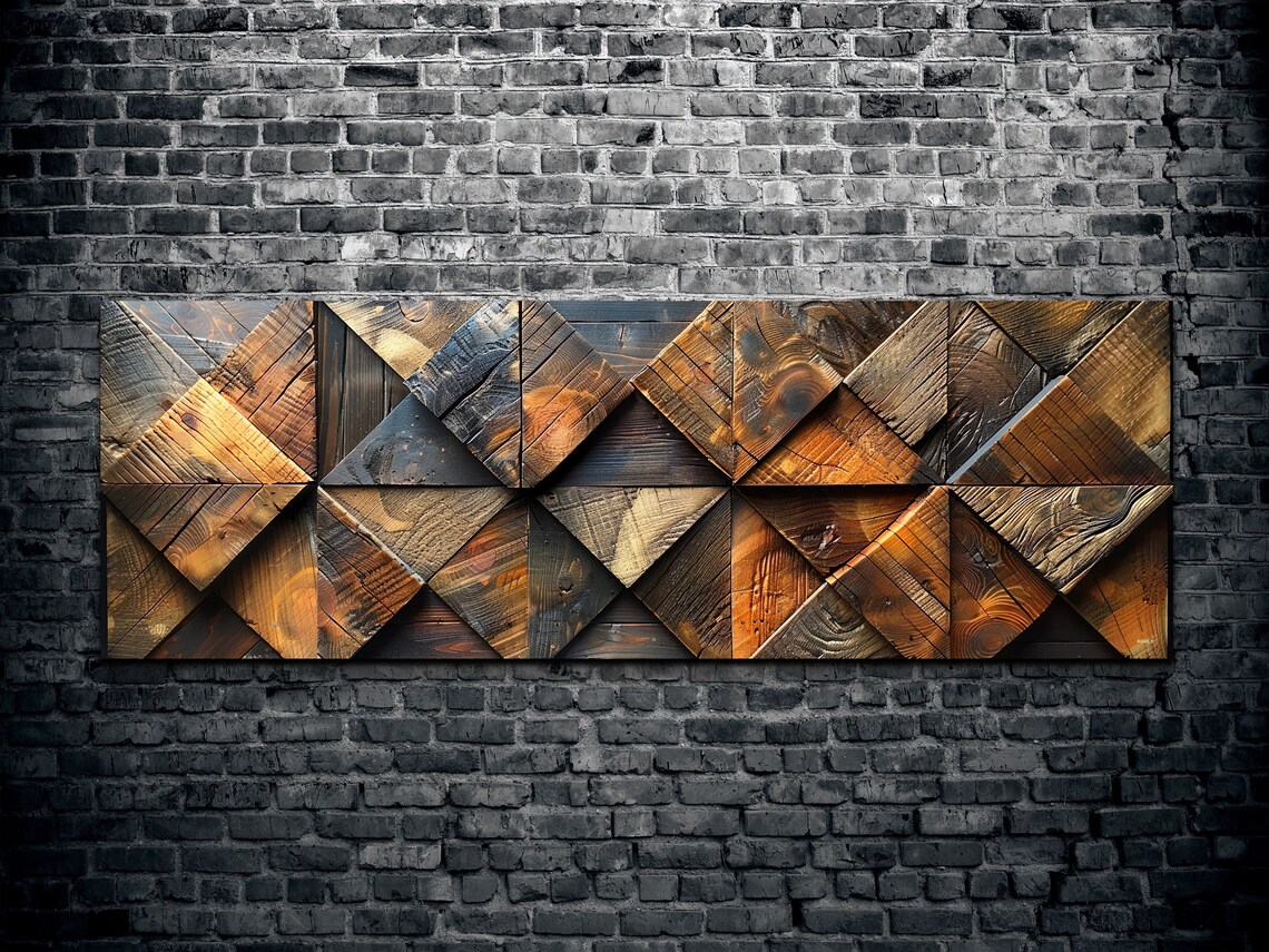 Wood Pattern Style Art Print, Panoramic Decor - Image 2