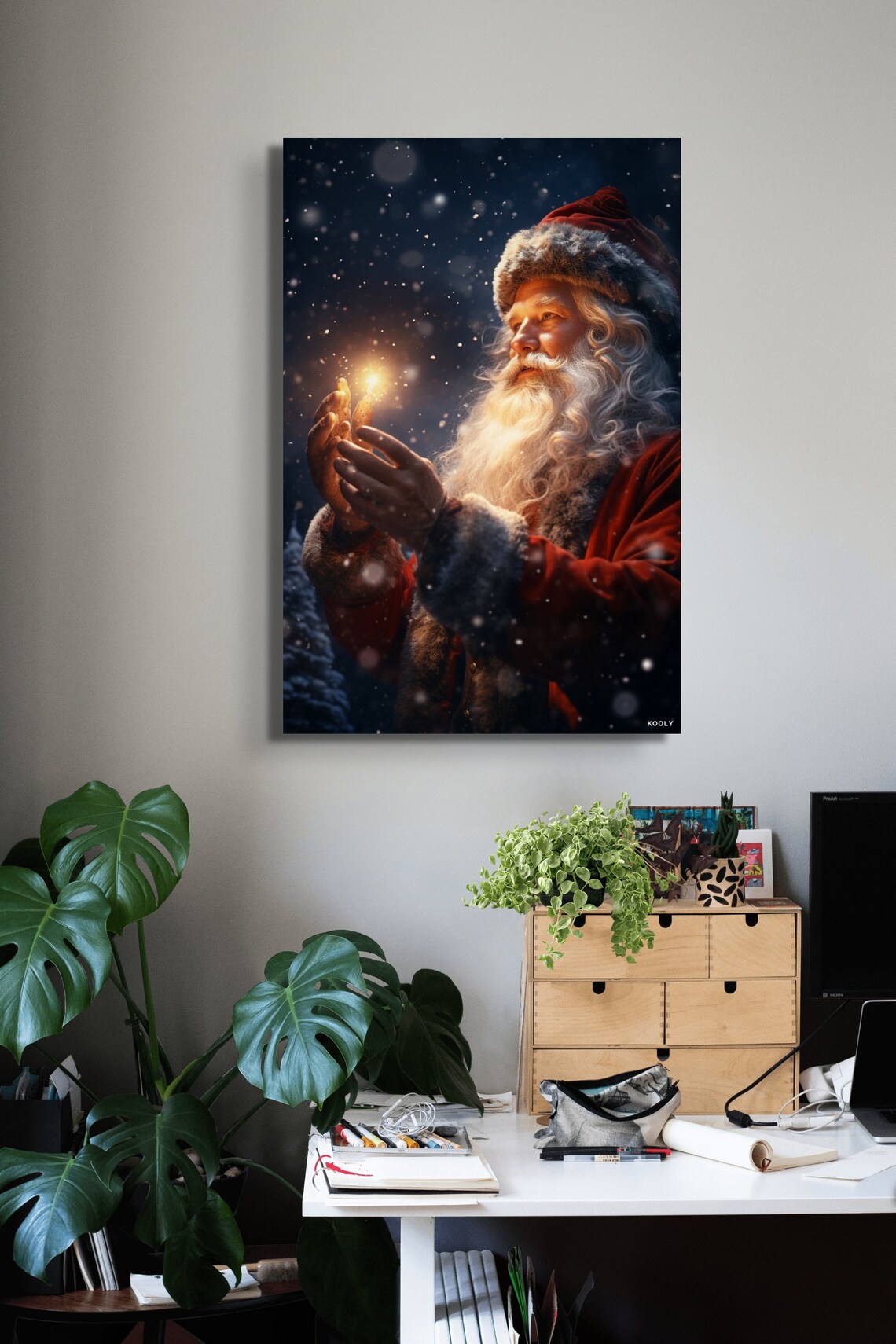Magical Santa Christmas Art Print, Holiday Decor - Image 4