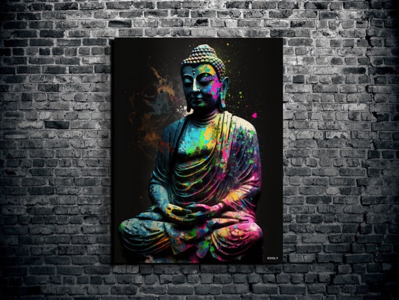 Colorful Buddha Wall Art Zen Wall Decor Wall Art Abstract Print Extra Large Wall Art