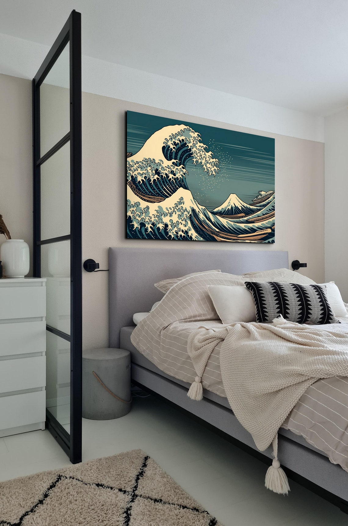 Hokusai Great Wave With Mount Fuji In Teal Japanese Art Poster - Image 7