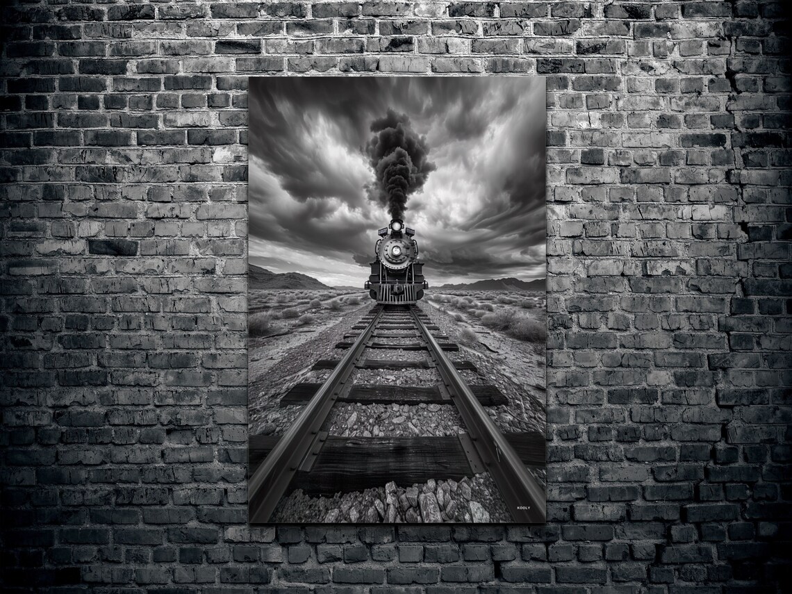 Minimalist Train Wall Art Print, Railway Decor - Image 2