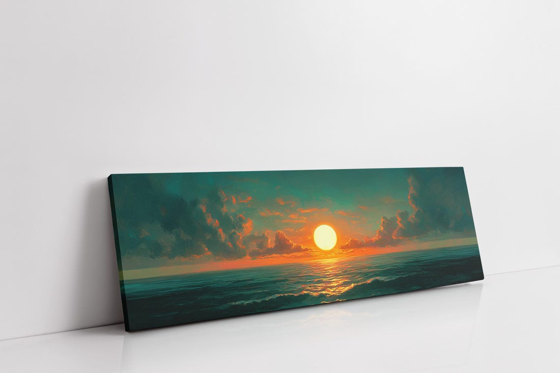 Sunset Ocean Tranquil Seascape Vibrant Sunlight Coastal Water Poster - Image 7