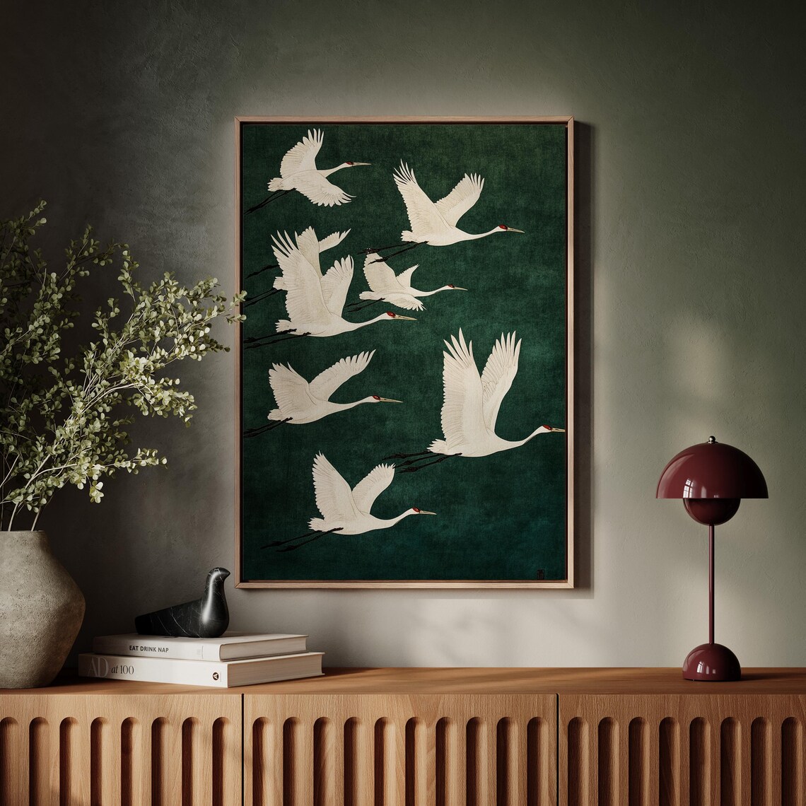 Sandhill Cranes In Flight, Minimalist Wildlife Poster - Image 5