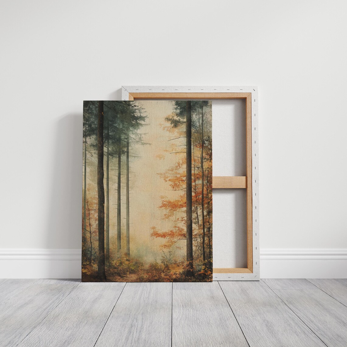 Serene Autumn Forest, Misty Woodland Landscape - Image 3