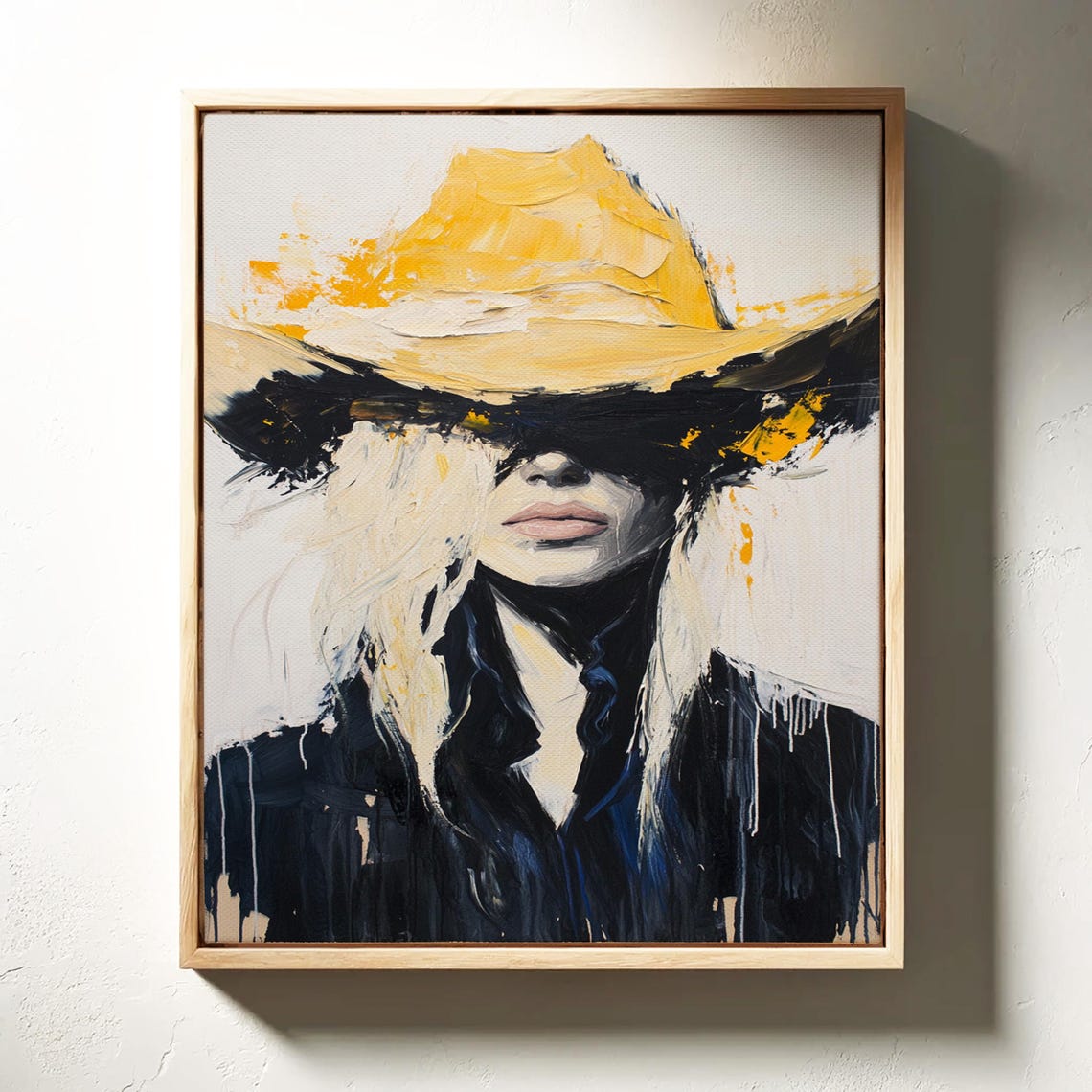 Bold Western Cowgirl Art Modern Abstract Cowboy Hat Painting Southwestern Rustic Wall Decor Stylish Rodeo Fashion Print - Image 4