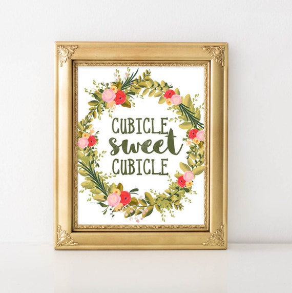 Cubicle Sweet Work Decor, Office Pink Art Print