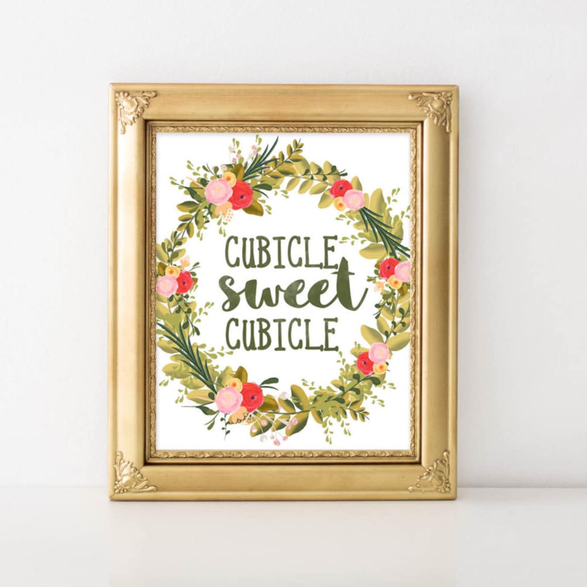 Cubicle Sweet Work Decor, Office Pink Art Print