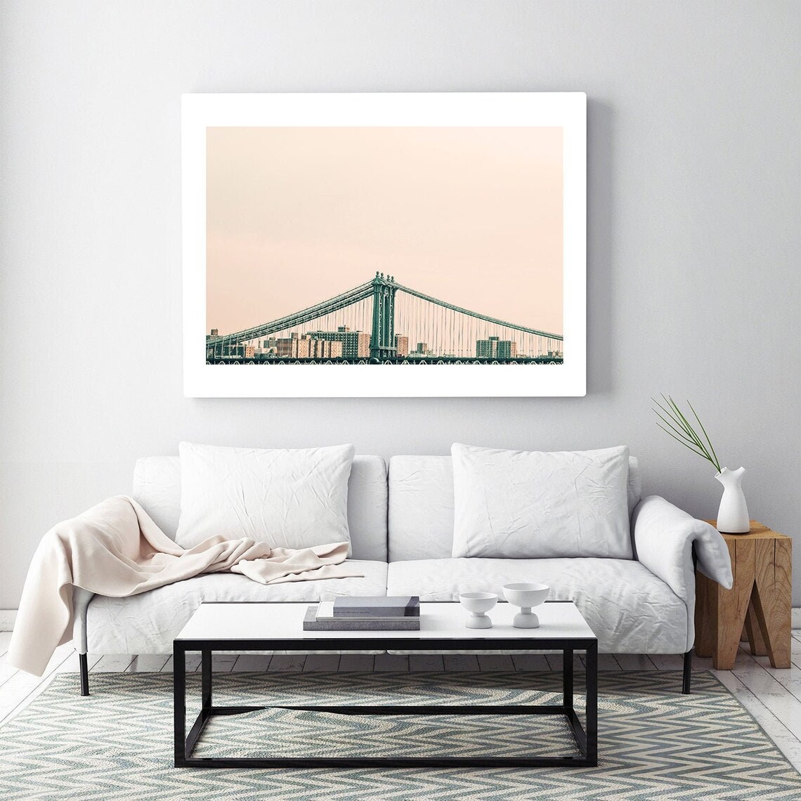 New York Bridge Art, Minimalist Photograph