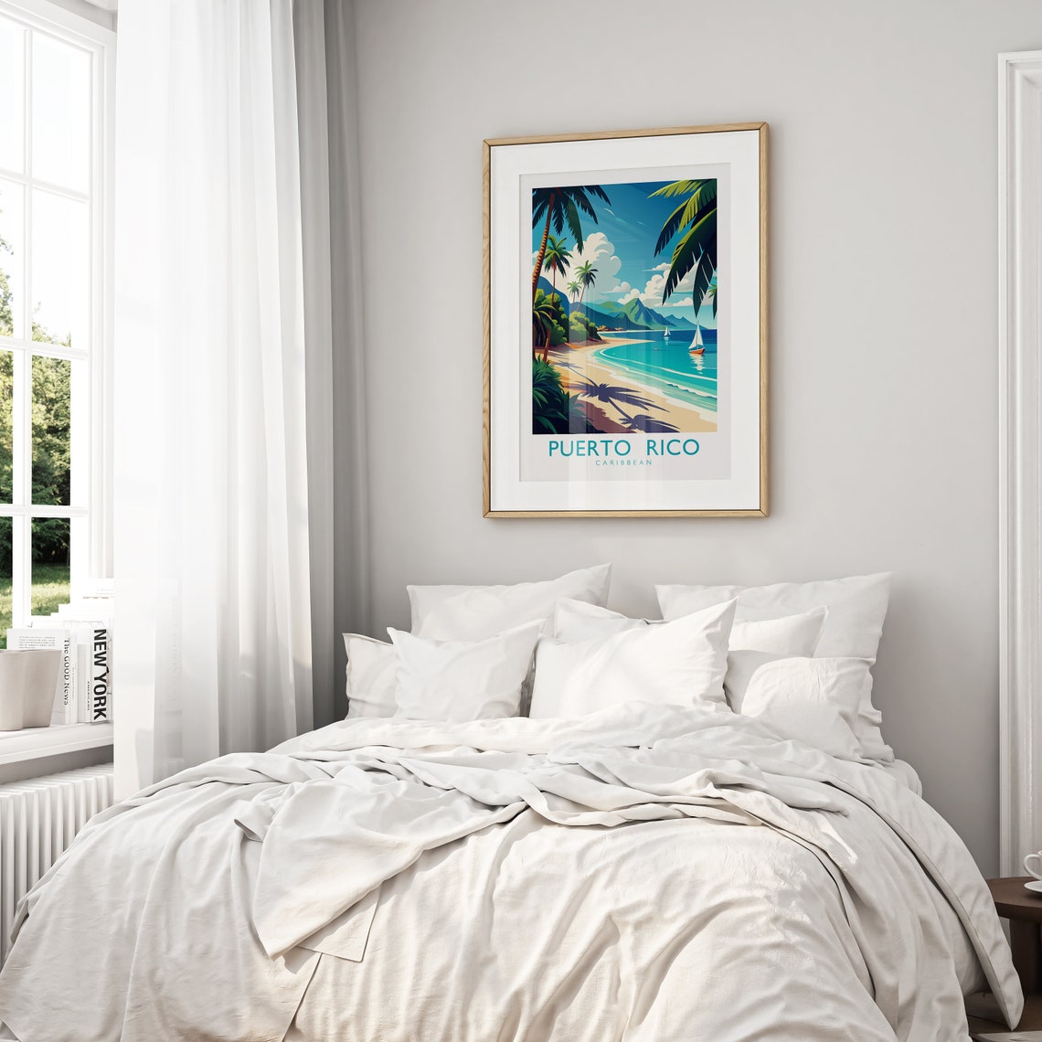 Puerto Rico Travel Print Puerto Rico Poster Caribbean Puerto Rico Art Travel Poster Island Poster Coastal Decor Traveller Gift - Image 2