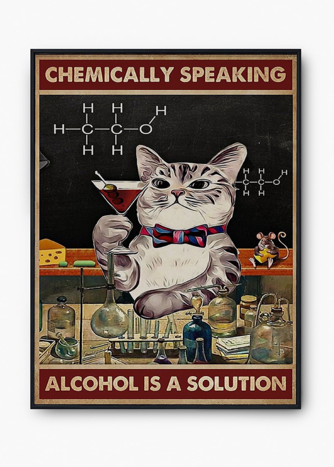 Vintage Cat Poster, Cat Lover Wall Art Print - Image 3