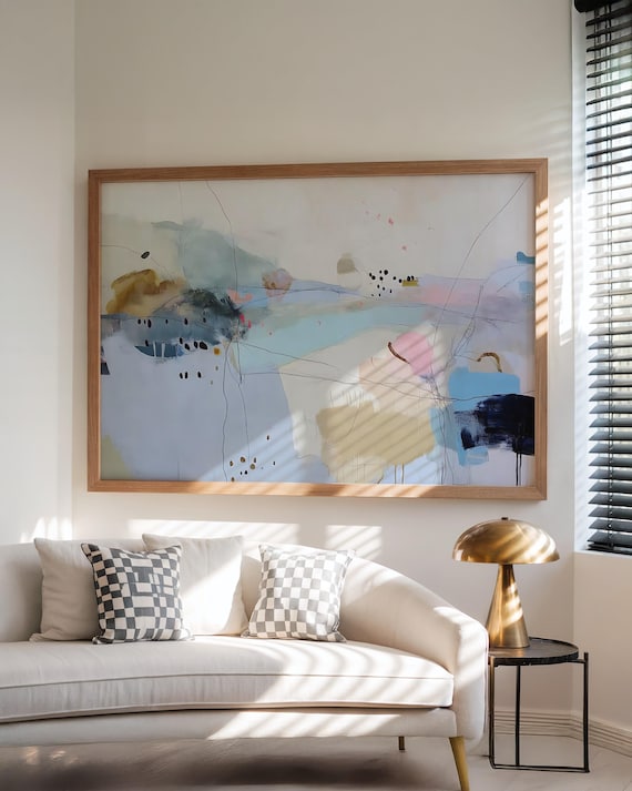 Colorful Abstract Art Print Large Neutral Home Decor