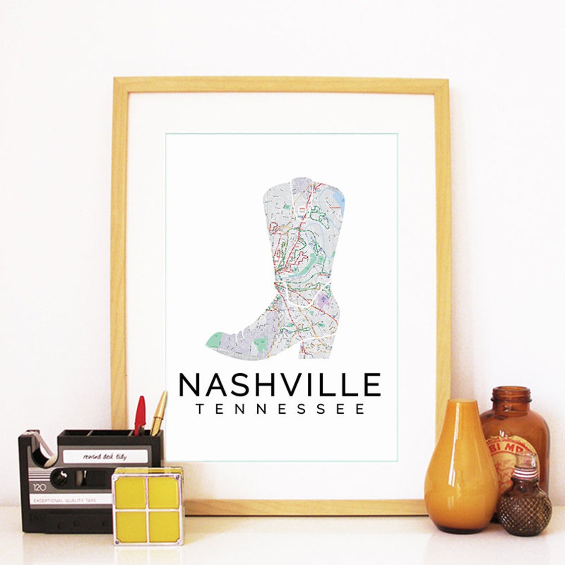 Nashville Print Nashville Skyline Nashville Art Nashville Poster Nashville Watercolor Nashville Art Print Nashville Map Nashville Art - Image 2