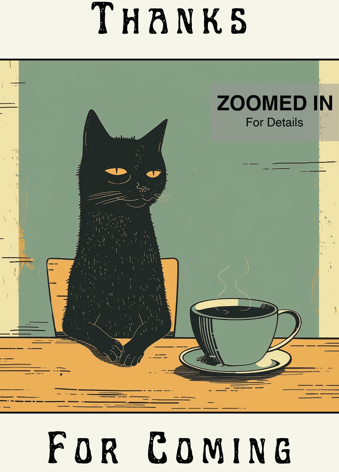 Cute Cat Coffee Print, Funny Cat Gift For Cat People - Image 5