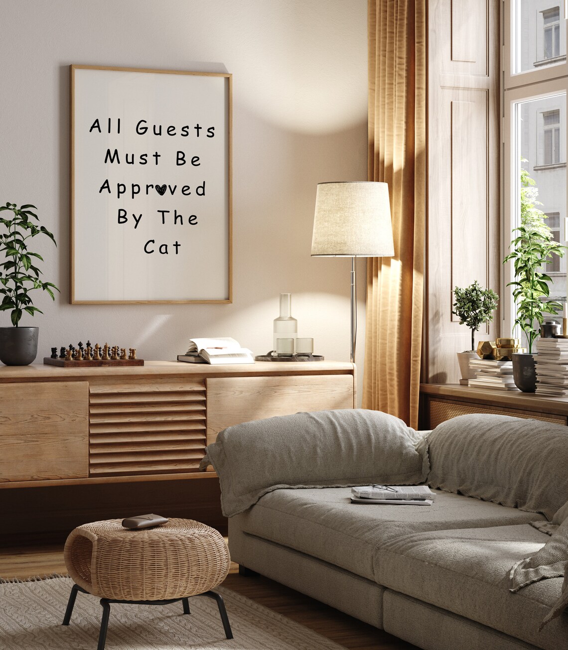 All Guests Must Be Approved By Cat, Funny Poster - Image 2