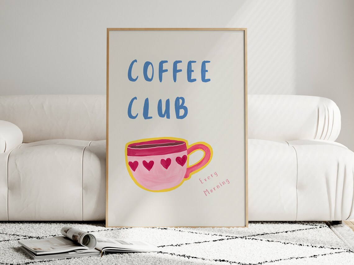 Coffee Club Pink, Minimalist Coffee Lover Gift - Image 4