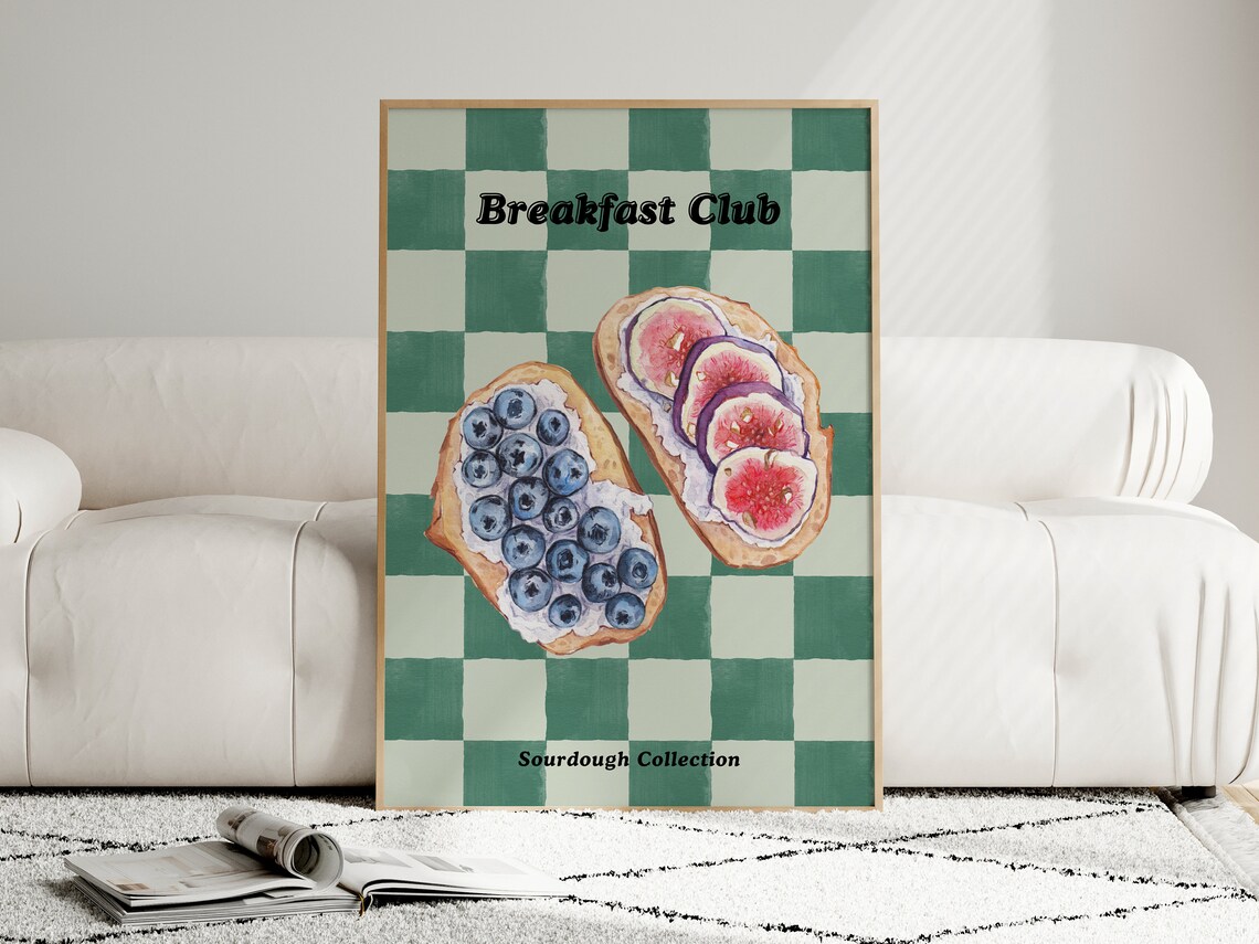 Toast Breakfast Poster Print, Minimalist Kitchen Art - Image 4