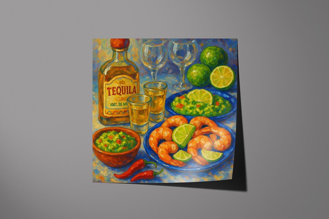 Tequila Shrimp Mexican Kitchen Or Bar Art Print - Image 6