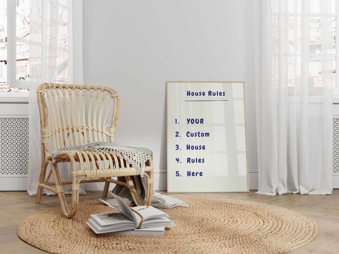 Custom Home Rules Poster, Handwritten House Rules - Image 3