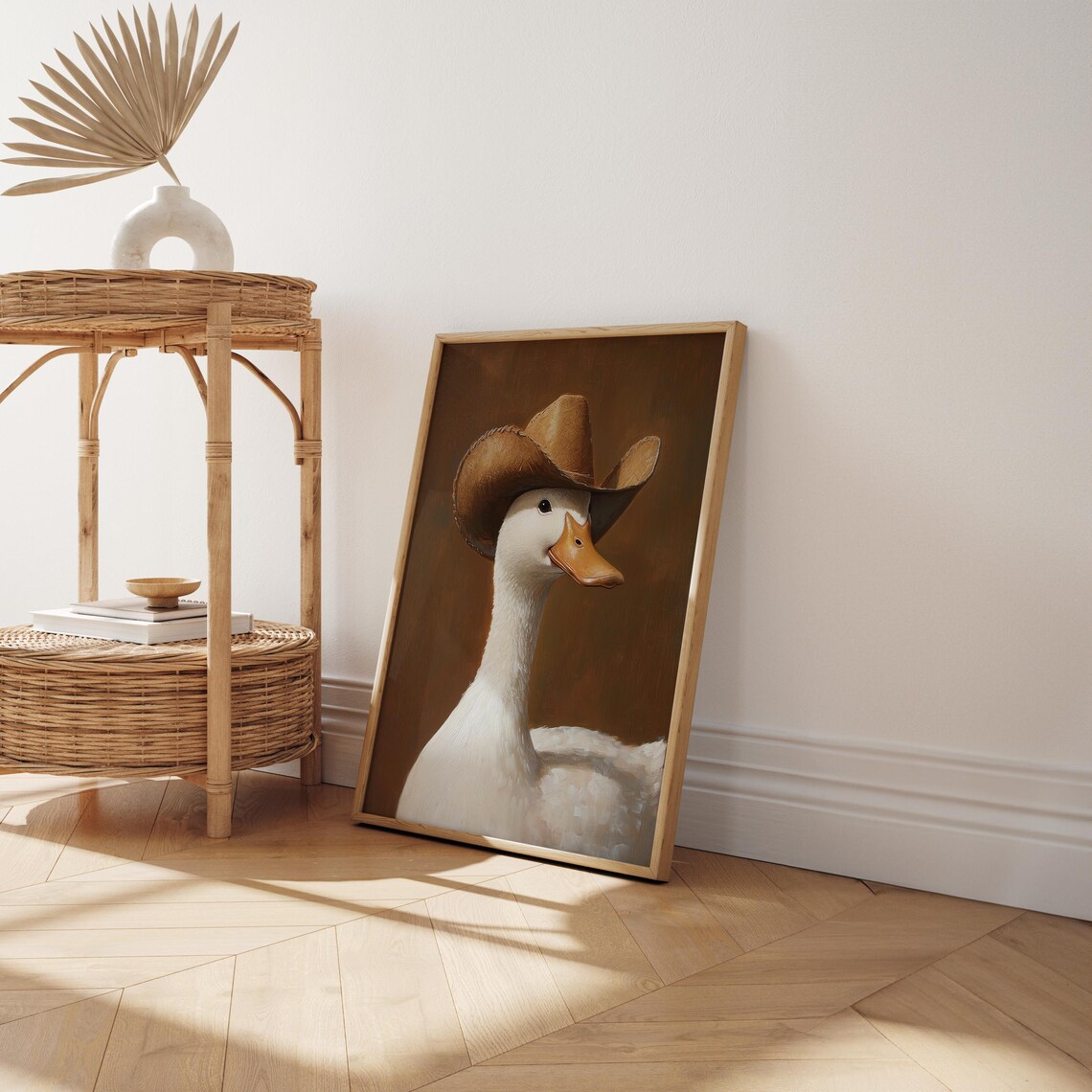 Cowboy Goose Funny Animal Art, Quirky Nursery Decor - Image 2