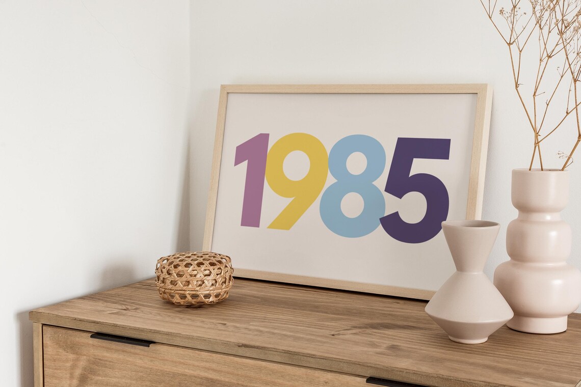 Custom Year Anniversary Gift, Custom Number Poster - Image 6
