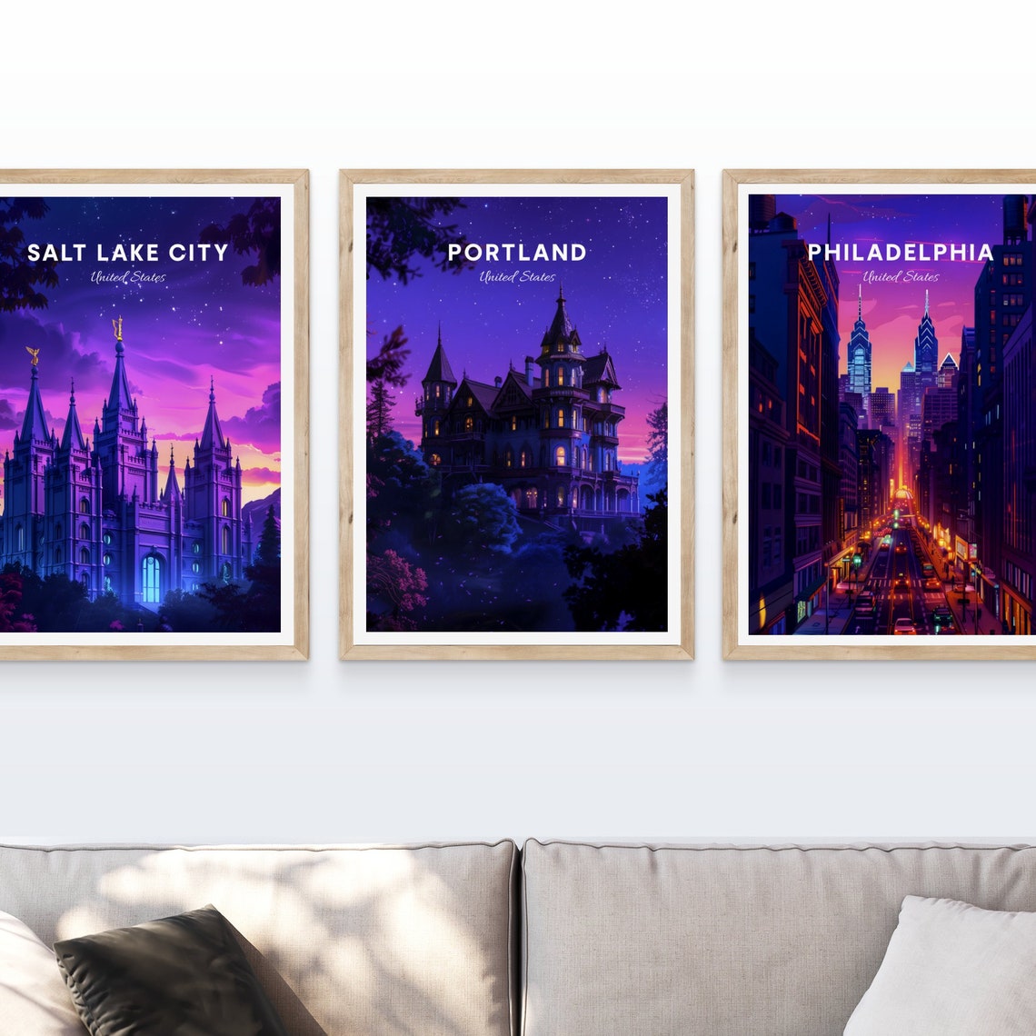Portland Victorian Mansion Glowing Beneath a Starry Night Sky Poster - Image 4