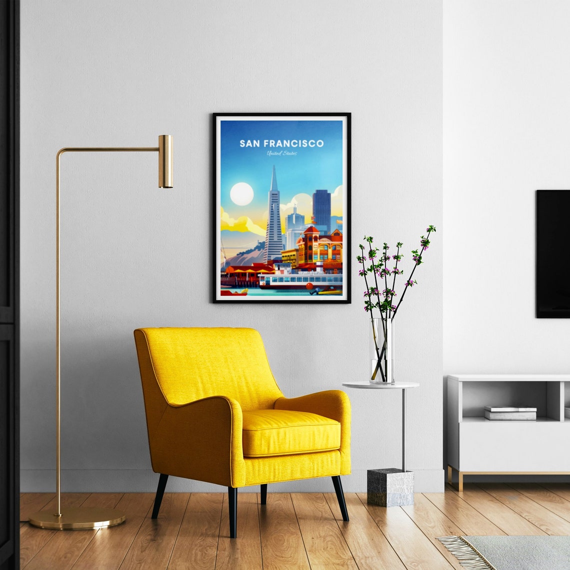 San Francisco Waterfront with the Transamerica Pyramid View Poster - Image 3