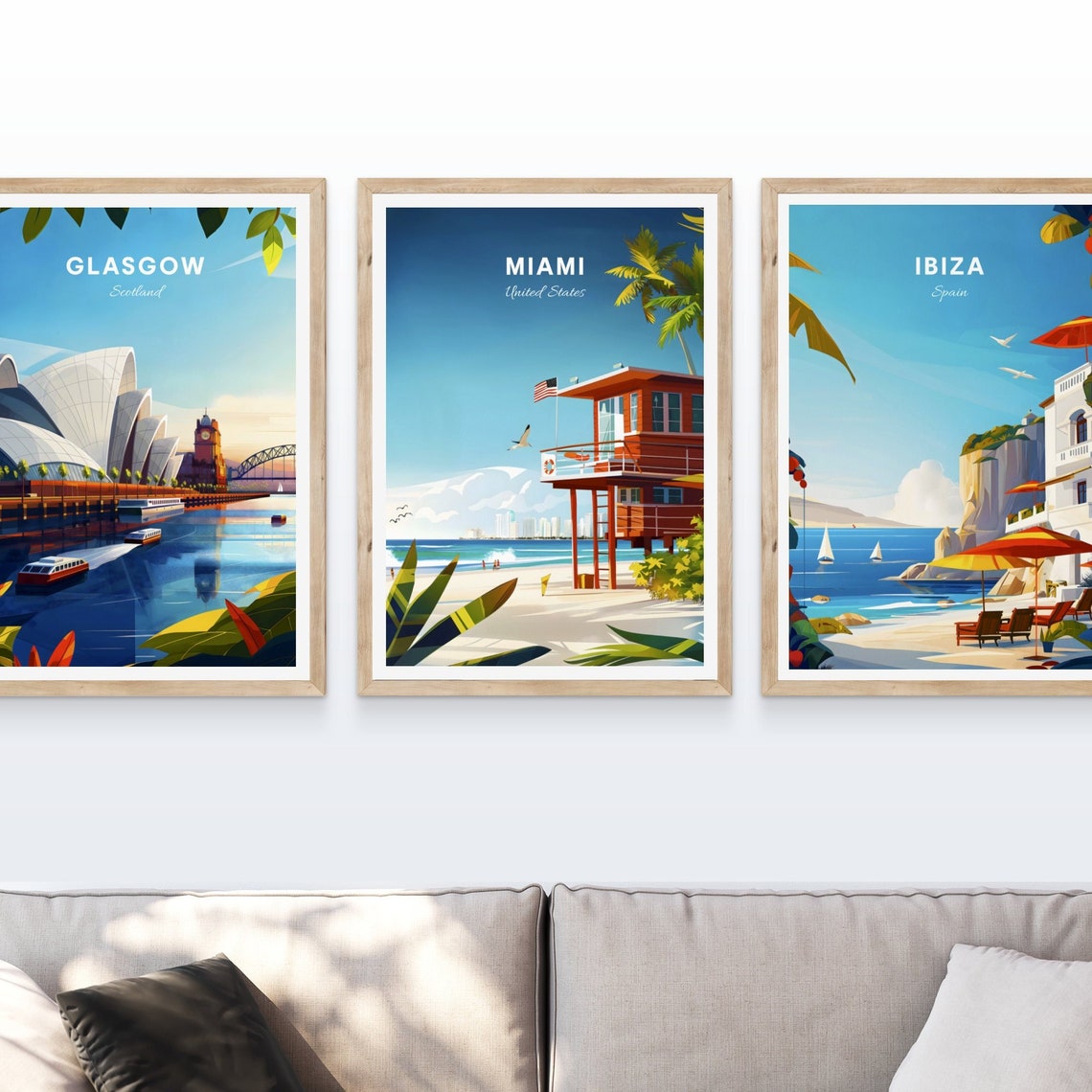 Miami Sunny Art Deco Street Colorful Skyline Boulevard Poster - Image 4