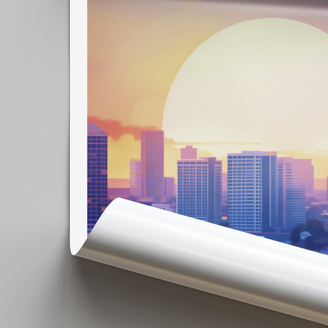Tallahassee Florida Pastel Sunset City Skyline Travel Poster - Image 2