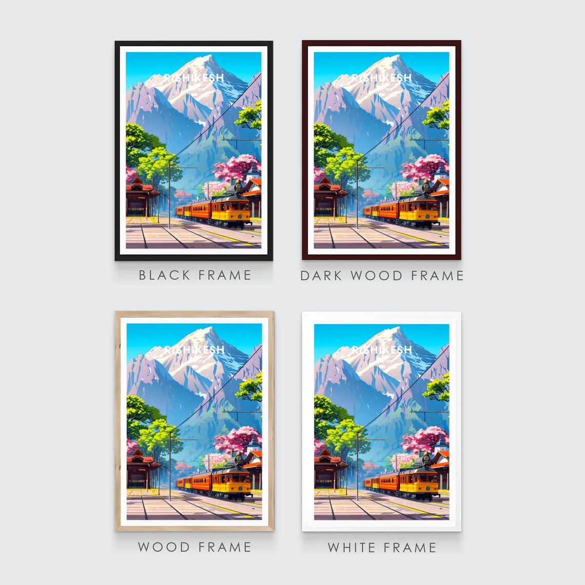 Rishikesh India Himalayan Mountain Railway Station Travel Poster - Image 3