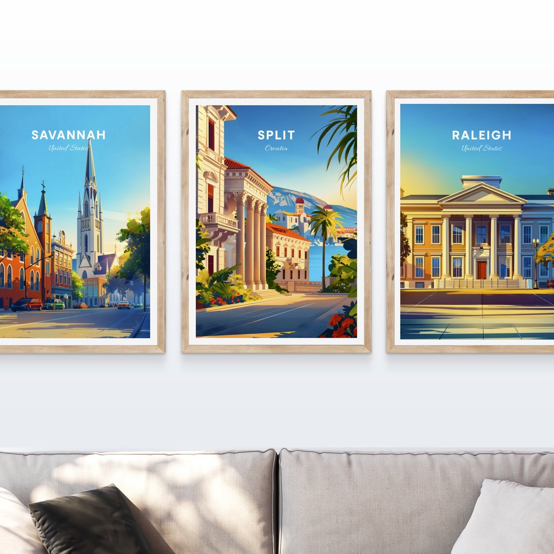 Split Croatia Old Town Sunny Seaside Columns Street Travel Poster - Image 4
