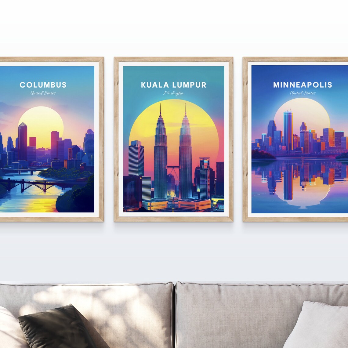 Kuala Lumpur Malaysia Petronas Twin Towers Sunset Skyline Poster - Image 4