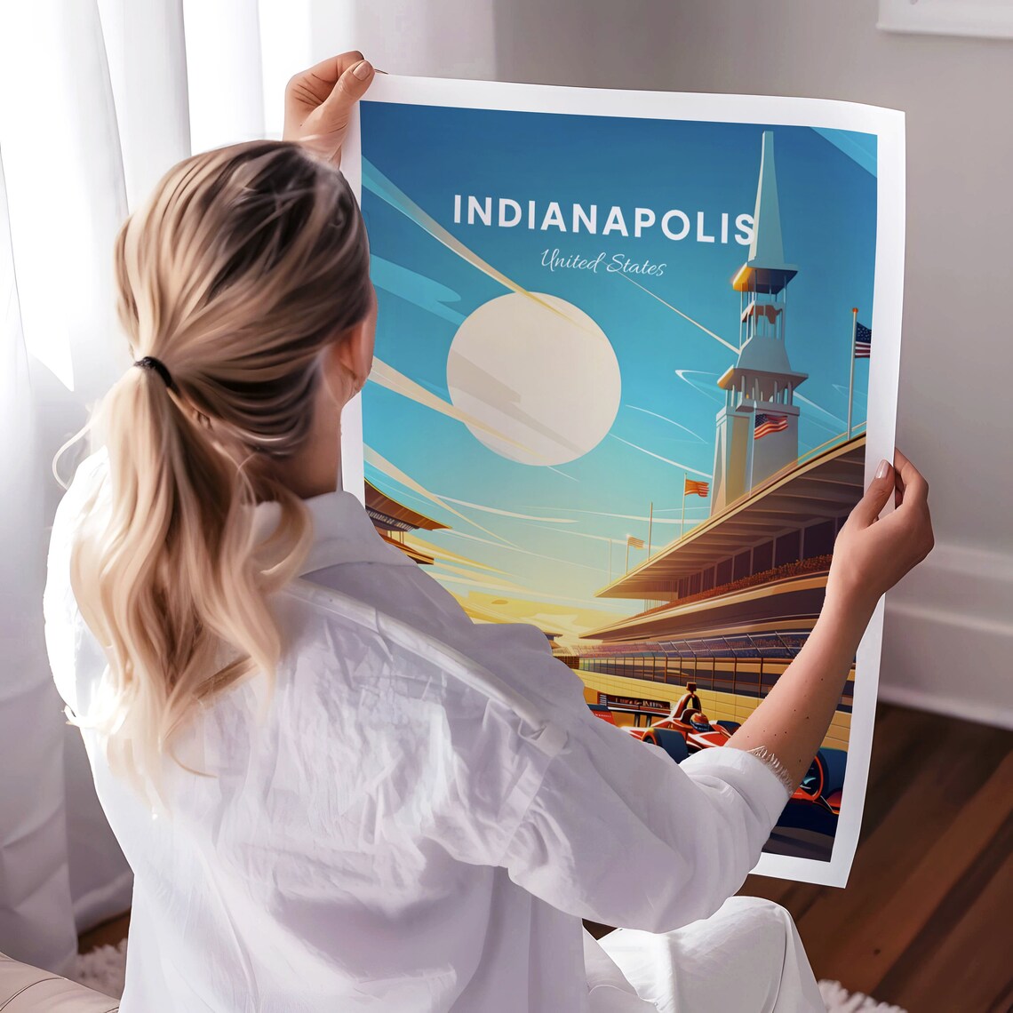 Indianapolis Motor Speedway Race Day Open Wheel Cars Speed Poster - Image 3