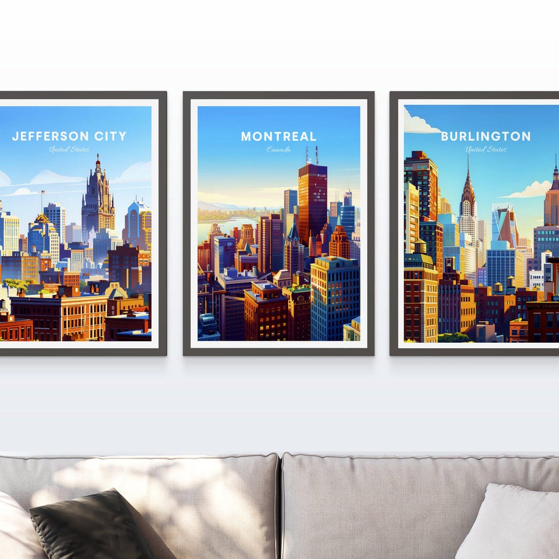 Montreal Canada Downtown Skyline at Golden Sunrise River View Poster - Image 3
