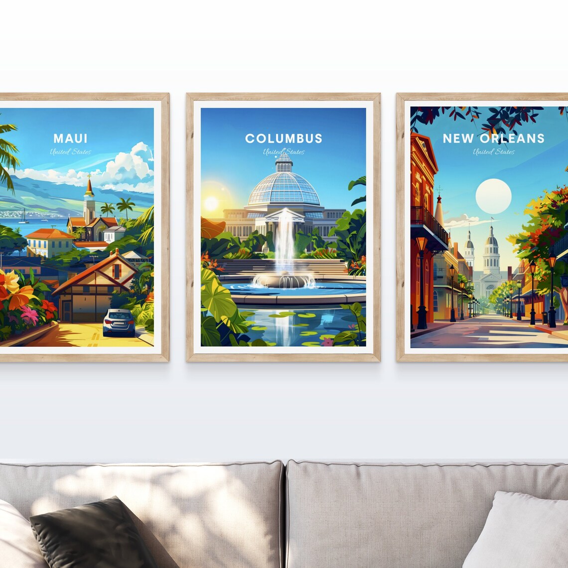 Columbus Ohio Botanical Conservatory Fountain Garden Travel Poster - Image 4