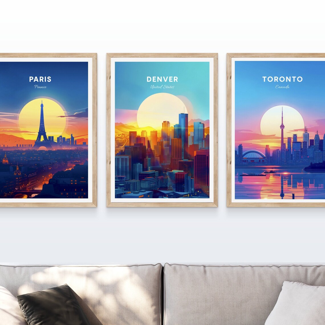 Denver Colorado Downtown Skyline Sunrise Golden Morning Travel Poster - Image 4