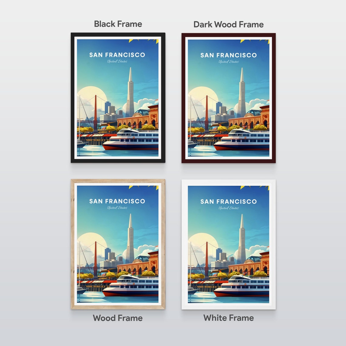 San Francisco Waterfront Ferry with the Bay Bridge View Poster - Image 2