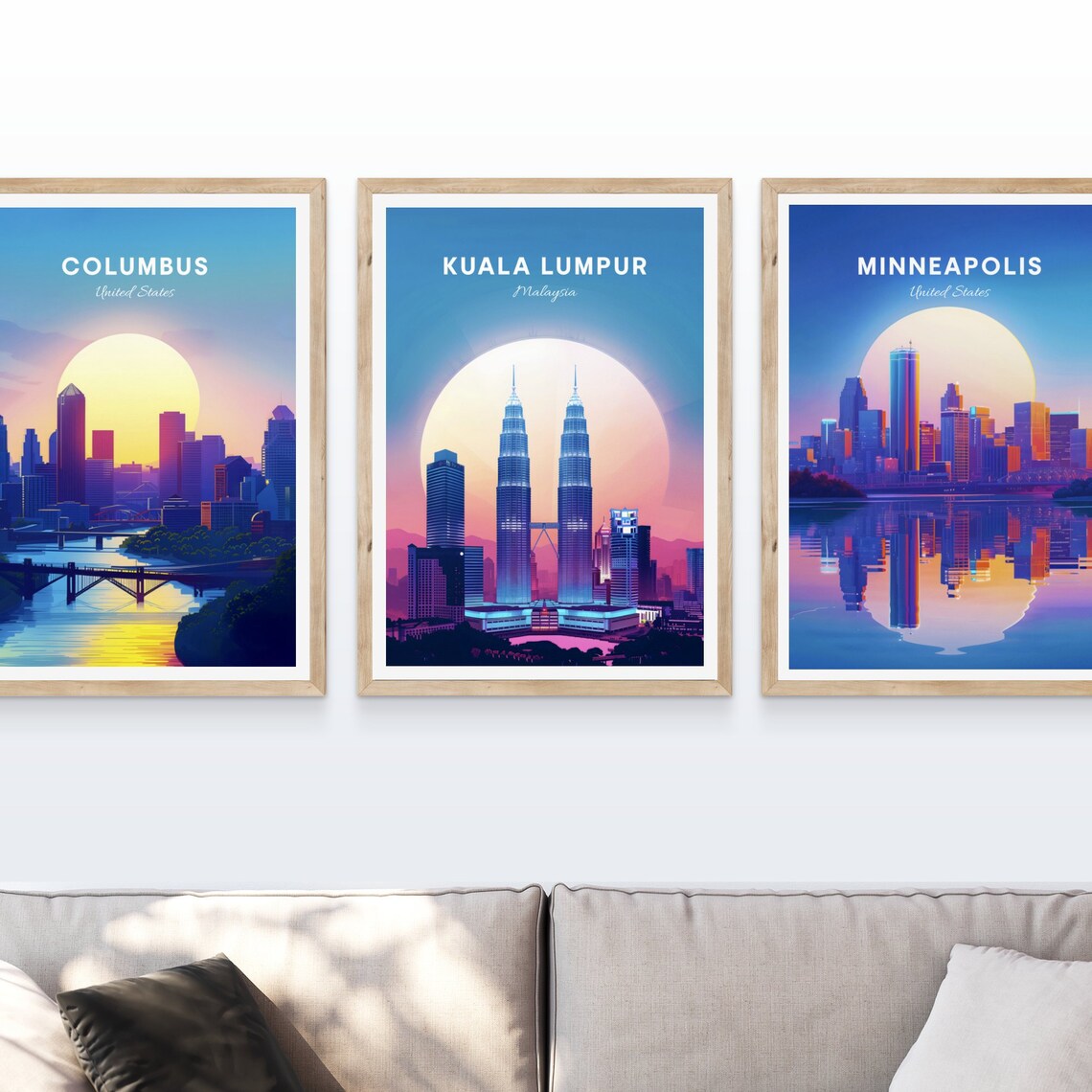 Kuala Lumpur Malaysia City Skyline Mountain Sunrise View Poster - Image 4